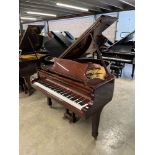 Steinway (c1984) A 5ft 7in Model M grand piano in a bright mahogany case on square tapered legs.