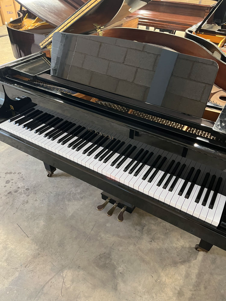 Kawai (c1988) A 4ft 11in Model GE-1 grand piano in a bright ebonised case on square tapered legs; - Image 2 of 7