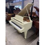 Kawai (c1984) A 5ft 1in Model KG-1D grand piano in a cream case on square tapered legs; together