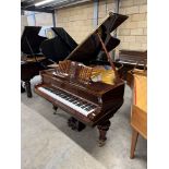 Blüthner (c1892) A 6ft 3in grand piano in a bright rosewood case on turned tapered legs. This