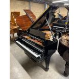 Steinway (c1908) A 5ft 10 Model O grand piano in a bright ebonised case on square tapered legs. This