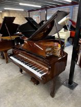 Steinway (c1976) A 5ft 10in Model O grand piano in a bright mahogany case on square tapered legs;