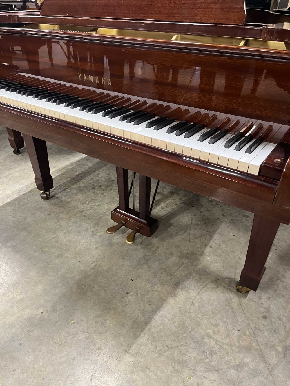 Yamaha (c1980) A 5ft 7in Model G2 grand piano in a bright mahogany case on square tapered legs; - Image 3 of 9