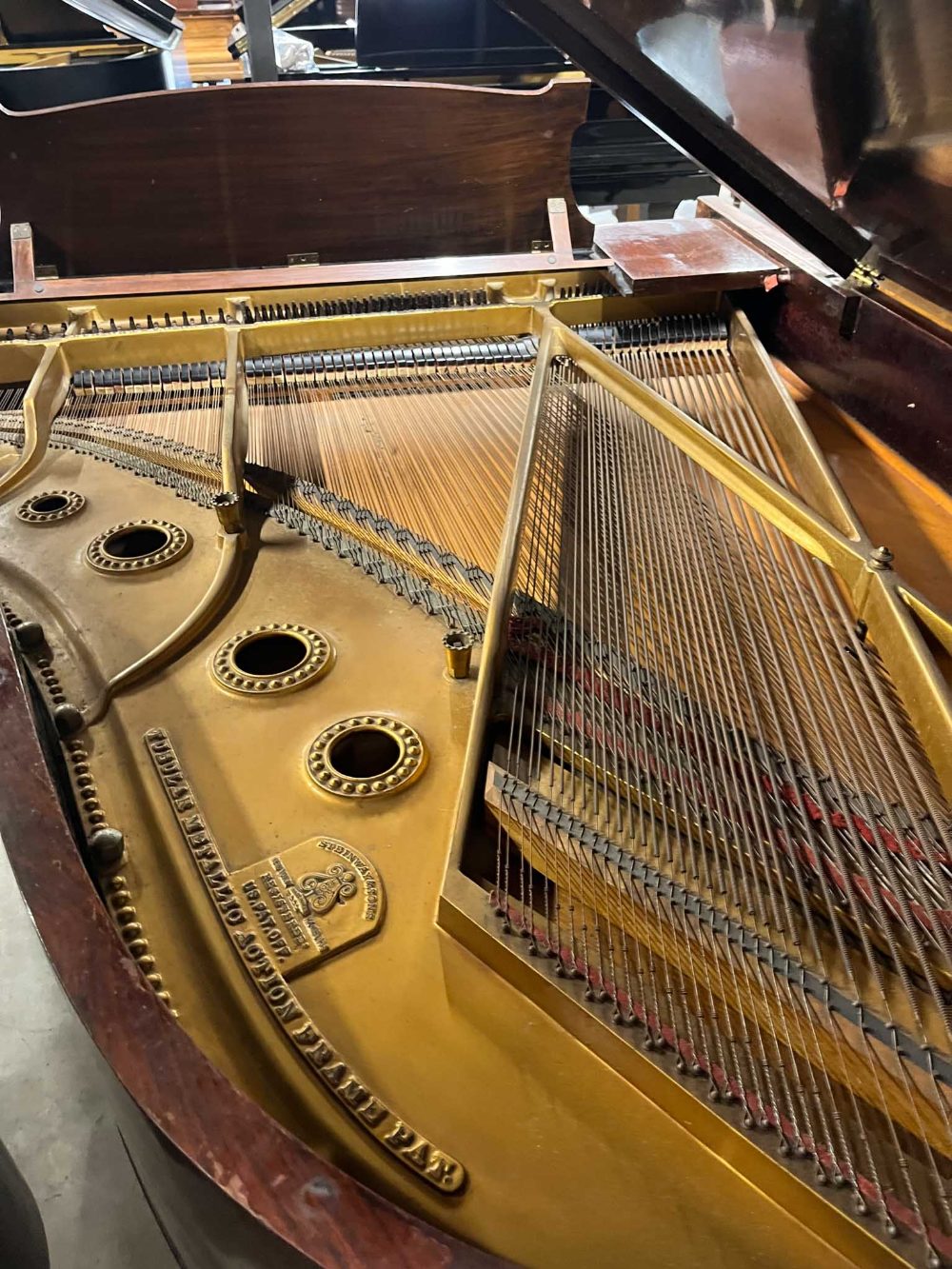 Steinway (c1923) A 6ft 2in Model A grand piano in a rosewood case on square tapered legs; together - Image 9 of 10