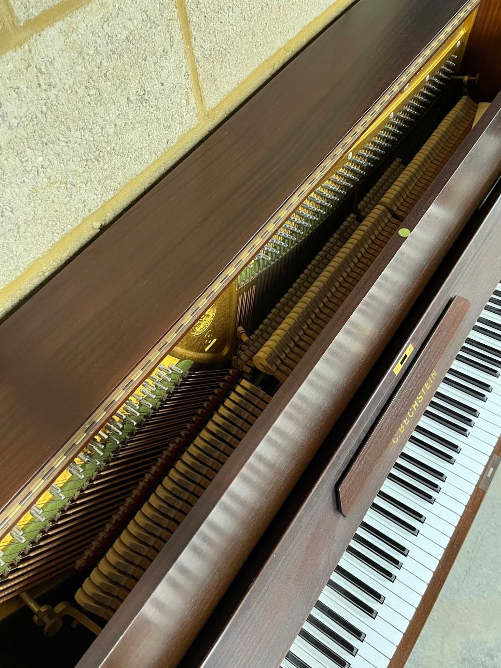 Bechstein (c1978) A Model 8 upright piano in a traditional satin mahogany case. - Image 4 of 4
