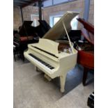 Kawai (c1984) A 5ft 1in Model KG-1D grand piano in a cream case on square tapered legs; together