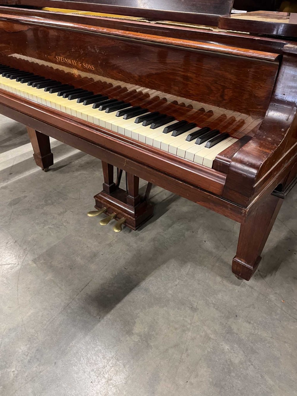 Steinway (c1923) A 6ft 2in Model A grand piano in a rosewood case on square tapered legs; together - Image 4 of 10