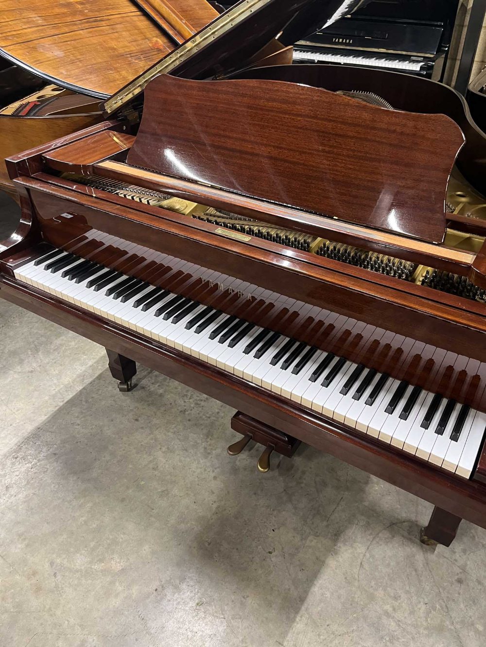 Yamaha (c1980) A 5ft 7in Model G2 grand piano in a bright mahogany case on square tapered legs; - Image 2 of 9