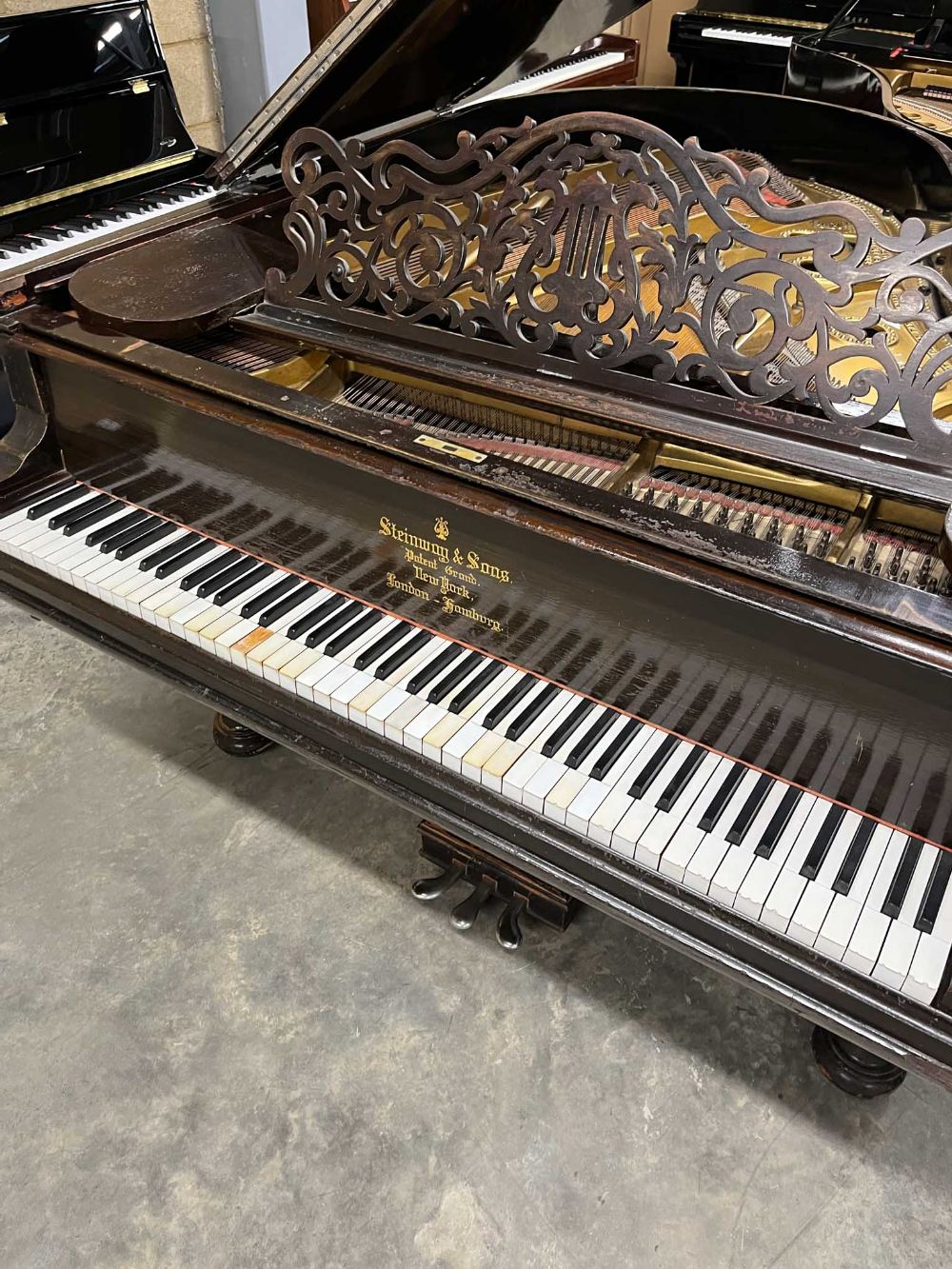 Steinway (c1885) A 6ft 85-note 'old style' Model A grand piano in a rosewood case. IRN: AE7962XV - Image 2 of 9