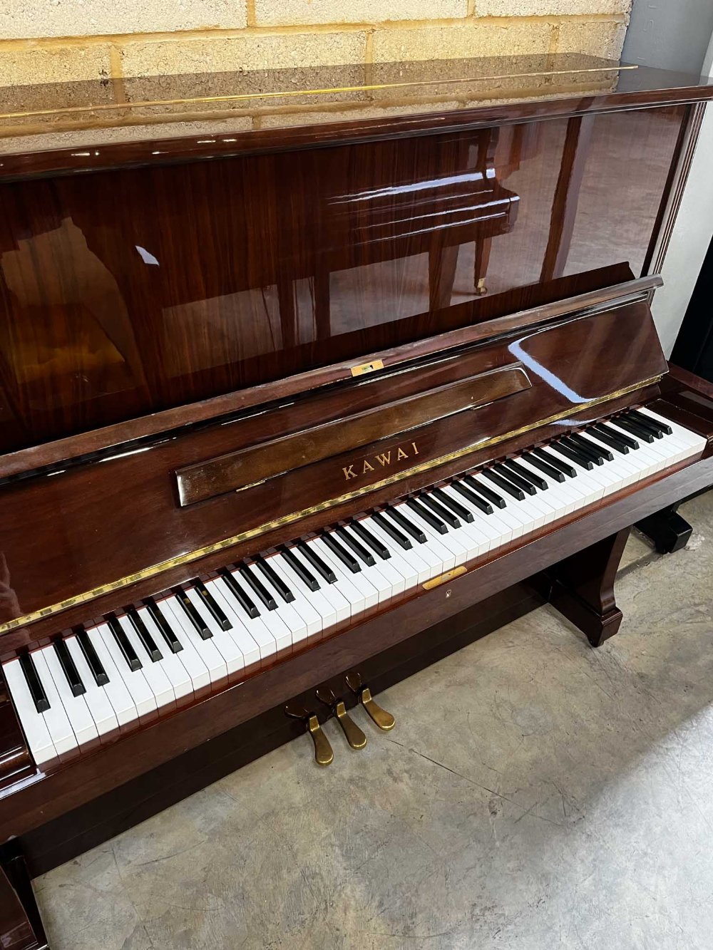 Kawai (c1976) A 132cm Model BL-61 upright piano in a traditional bright mahogany case; together with - Image 2 of 5