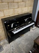 Kawai (c2022) A Model K-15 upright piano in a bright ebonised case; together with a stool.