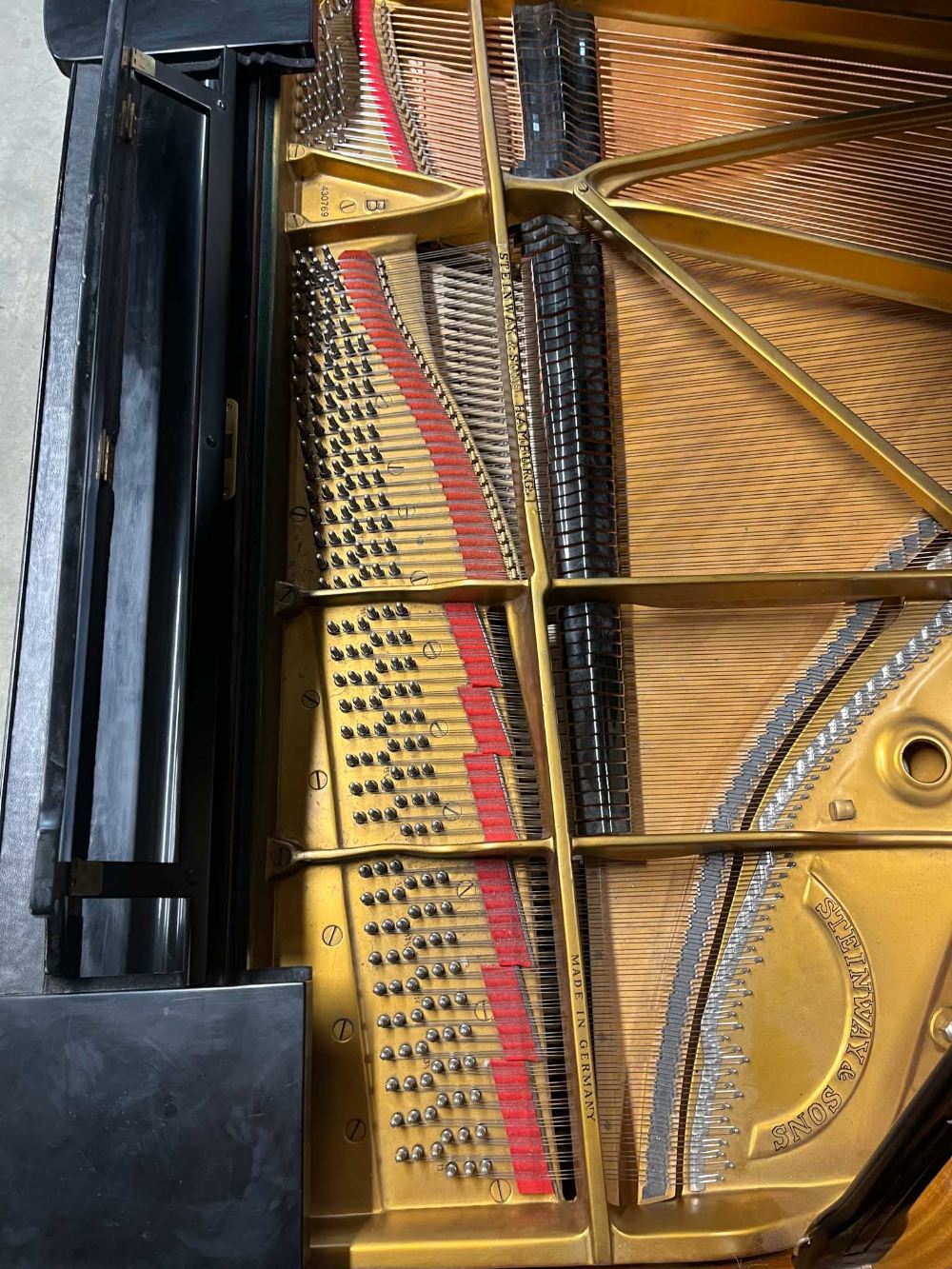 Steinway (c1973) A 6ft 11in Model B grand piano in a satin ebonised case on square tapered legs. - Image 5 of 9