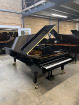 Bechstein (c1985) A 9ft 2in concert grand piano in a bright ebonised case on square tapered legs.