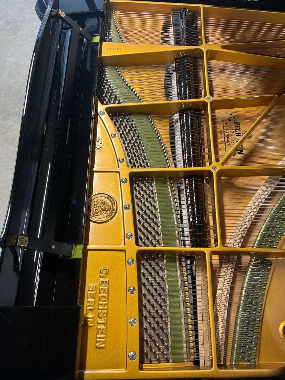 Bechstein (c1985) A 9ft 2in concert grand piano in a bright ebonised case on square tapered legs. - Image 4 of 10