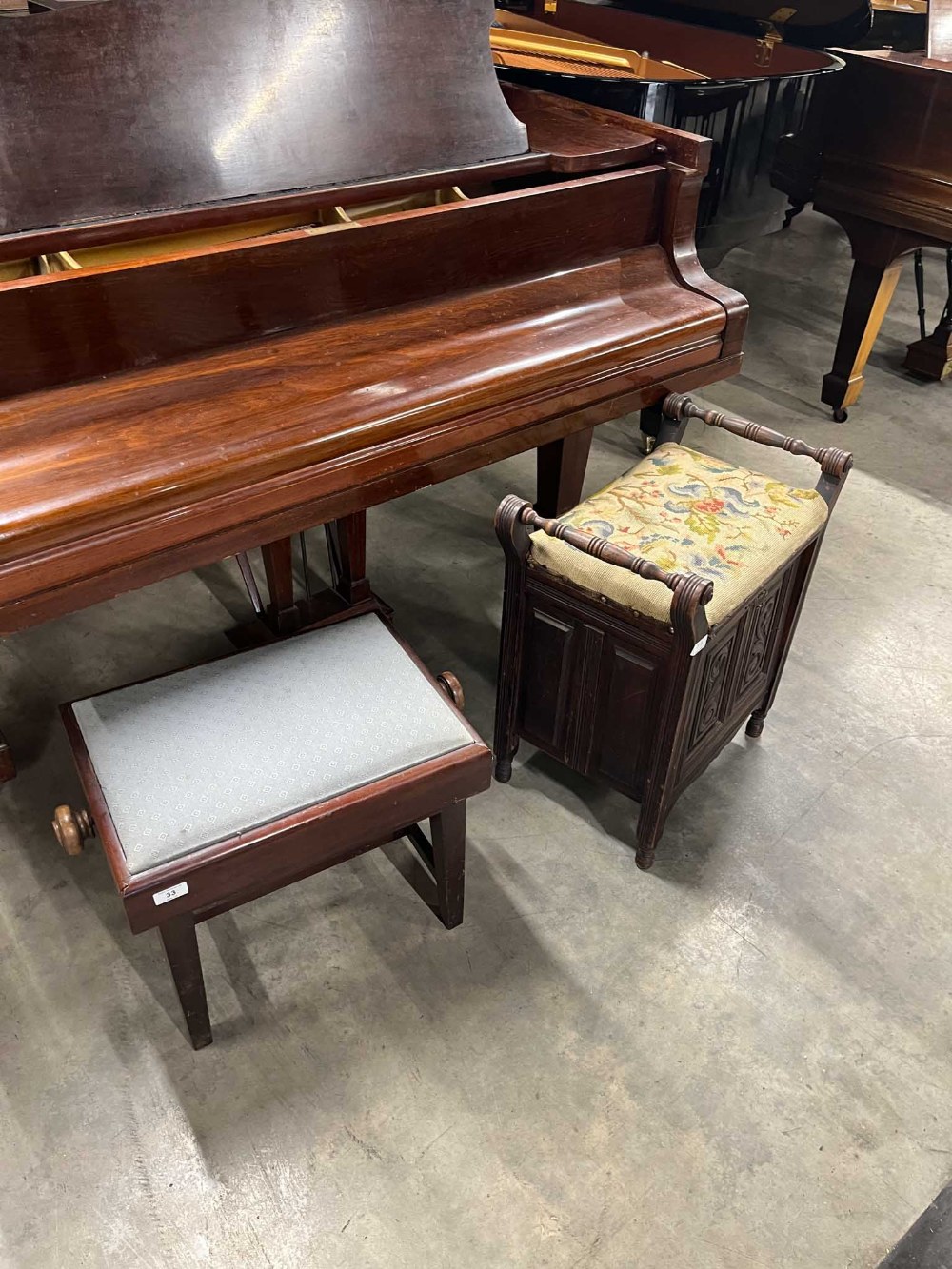 Steinway (c1923) A 6ft 2in Model A grand piano in a rosewood case on square tapered legs; together - Image 10 of 10