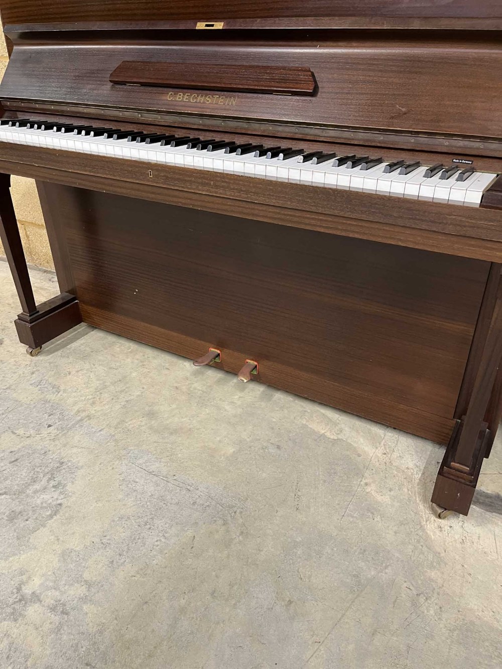 Bechstein (c1978) A Model 8 upright piano in a traditional satin mahogany case. - Image 3 of 4