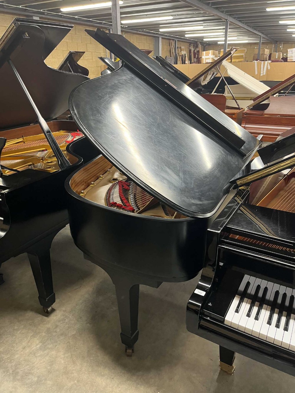 Steinway (c1973) A 6ft 11in Model B grand piano in a satin ebonised case on square tapered legs. - Image 8 of 9