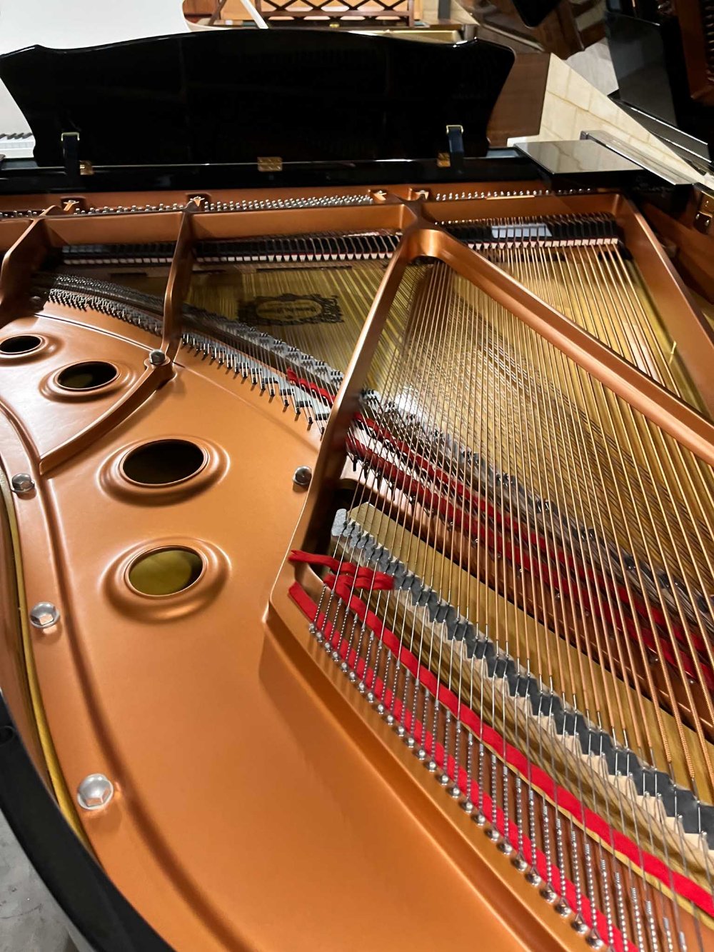 Yamaha (c2010) A 6ft 1in Model C3 grand piano in a bright ebonised case on square tapered legs; - Image 8 of 9