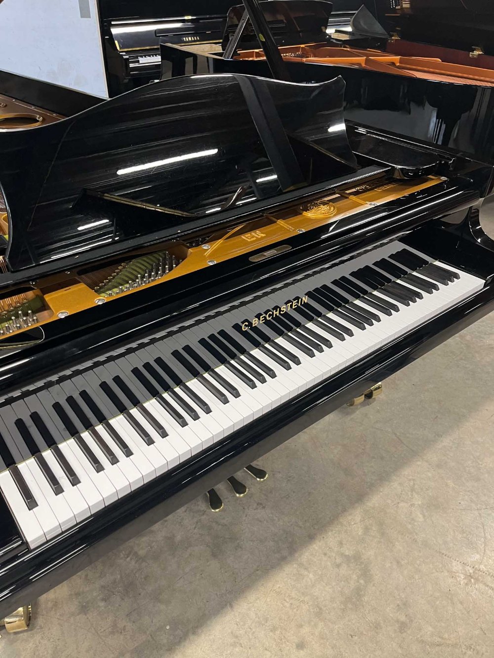 Bechstein (c1985) A 9ft 2in concert grand piano in a bright ebonised case on square tapered legs. - Image 2 of 10