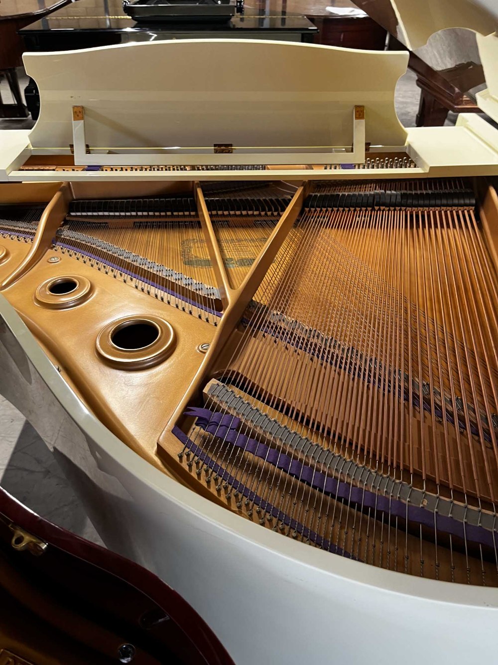 Kawai (c1984) A 5ft 1in Model KG-1D grand piano in a cream case on square tapered legs; together - Image 8 of 8