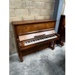 Steinway (c1936) A Model V upright piano is a figured walnut case. IRN: EECK883Z