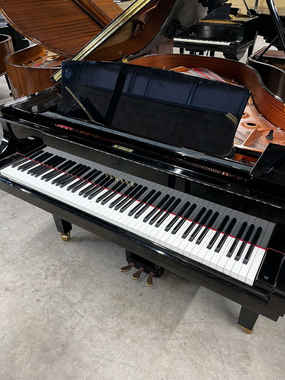 Yamaha (c2012) A 5ft 8in Model C2X grand piano in a bright ebonised case on square tapered legs; - Image 2 of 9