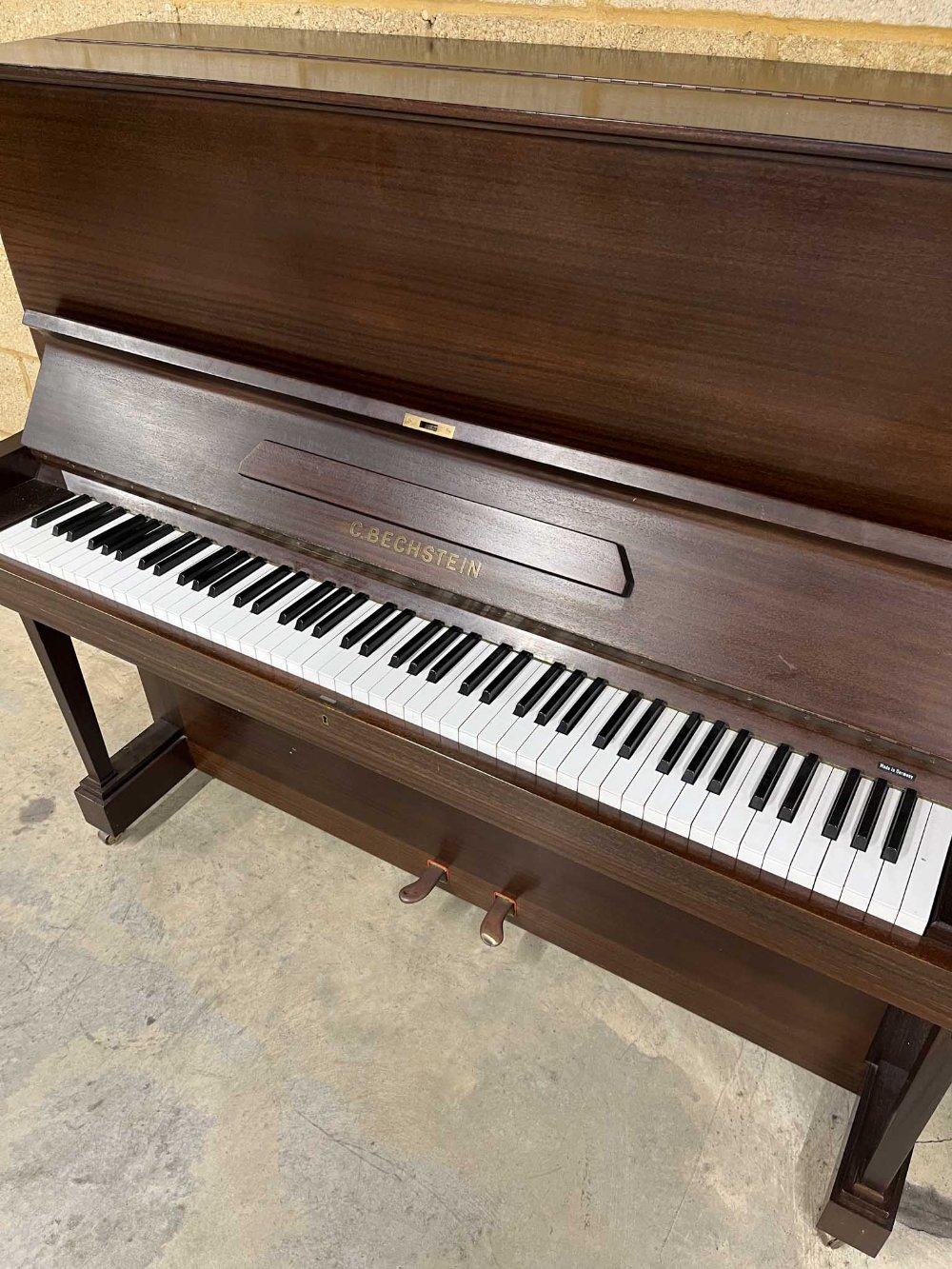 Bechstein (c1978) A Model 8 upright piano in a traditional satin mahogany case. - Image 2 of 4