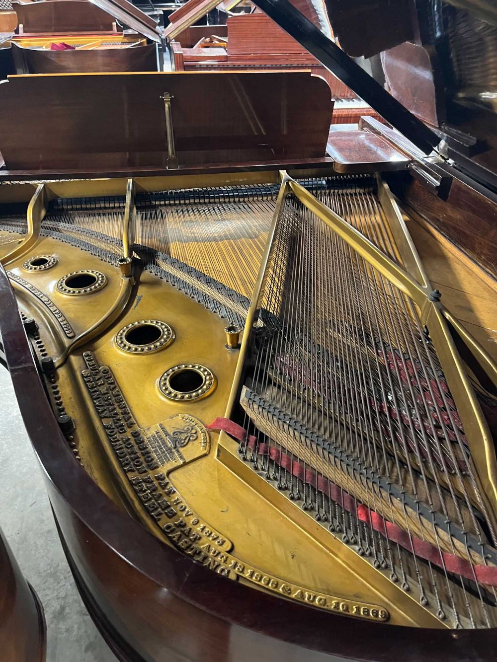 Steinway (c1886) A 6ft Old Style modernised Model A grand piano in a rosewood case on replacement - Image 9 of 9