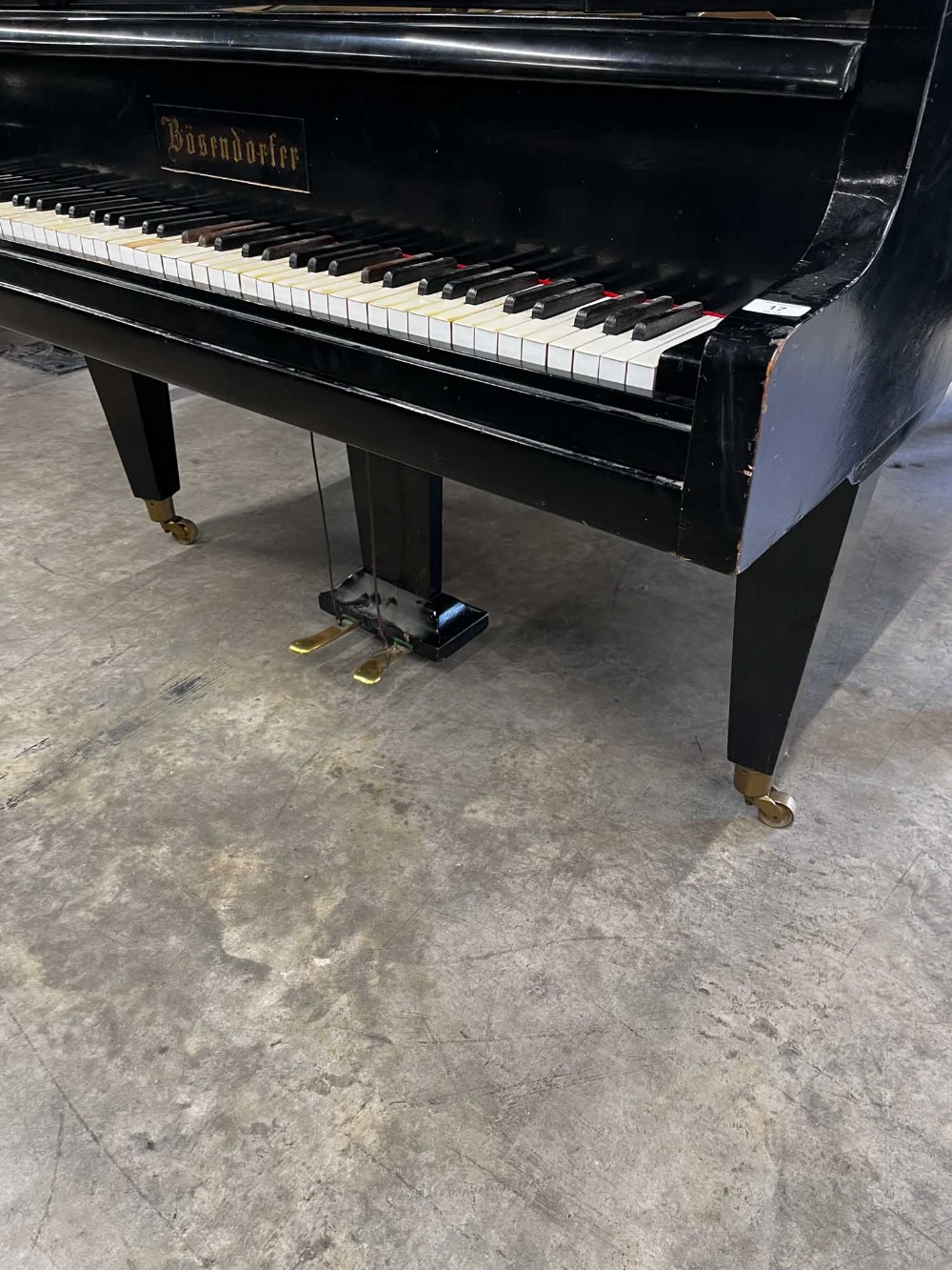 Bösendorfer (c1920) A 5ft 7in Model 170 grand piano in an ebonised case on square tapered legs. IRN: - Image 4 of 8