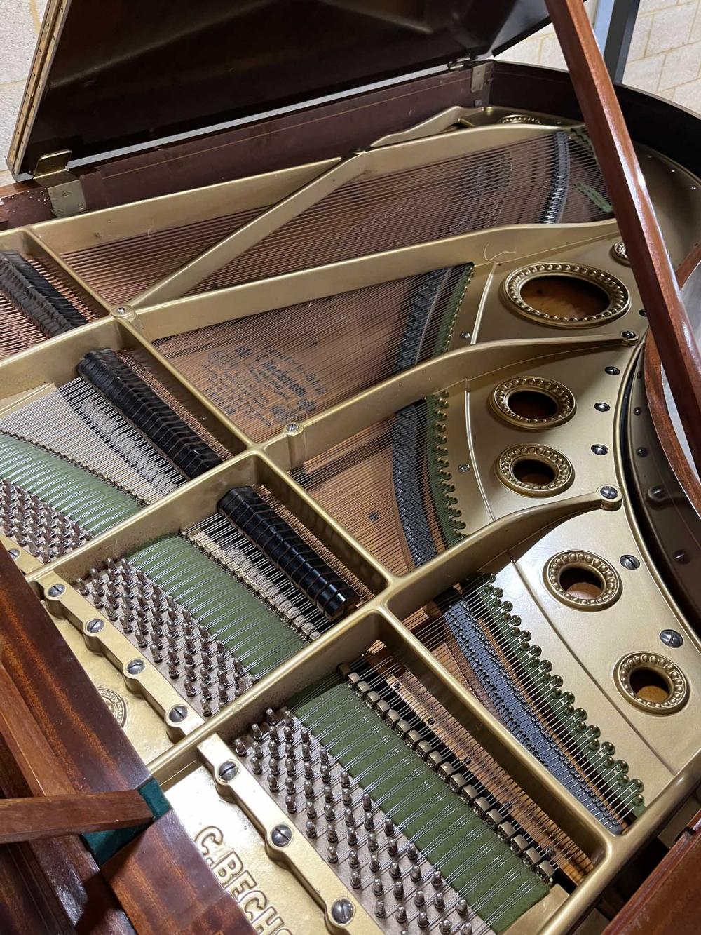 Bechstein (c1900) A 6ft 7in Model B grand piano in a mahogany and satinwood banded case on dual - Image 6 of 9