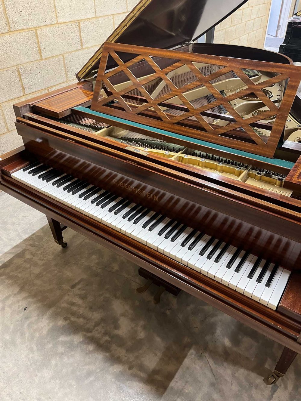 Bechstein (c1900) A 6ft 7in Model B grand piano in a mahogany and satinwood banded case on dual - Image 2 of 9