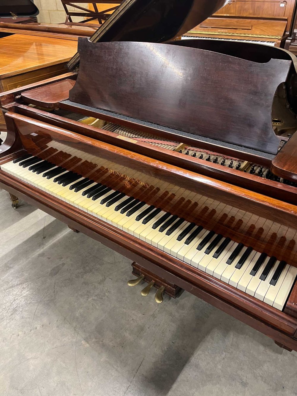 Steinway (c1923) A 6ft 2in Model A grand piano in a rosewood case on square tapered legs; together - Image 2 of 10
