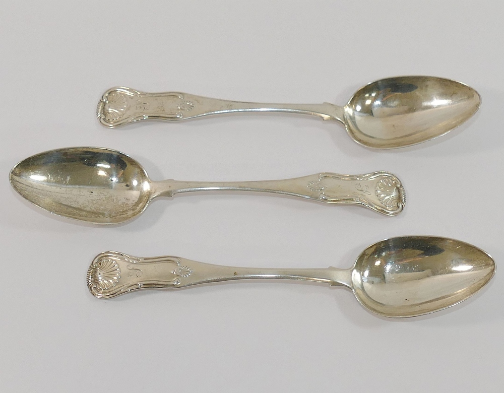 A 19th century Austro-Hungarian silver teaspoon, and three other 19th century Austro-Hungarian