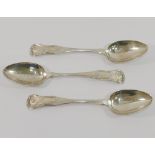 A 19th century Austro-Hungarian silver teaspoon, and three other 19th century Austro-Hungarian
