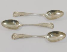 A 19th century Austro-Hungarian silver teaspoon, and three other 19th century Austro-Hungarian