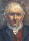 Late 19th century British, portrait of a man, oil on canvas later mounted to board, unsigned, 40cm x
