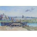 M Jessie Lovell (20th century British), 'Breezy weather at Rye', watercolour, signed lower right,