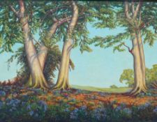 W H Tant, 'Beeches and Breezes', oil on board, signed and dated 1953 lower right, 34.5cm x 44.5cm,