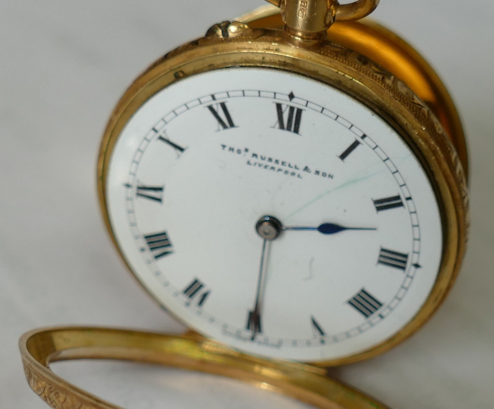 A ladies 18 carat gold cased Swiss keyless pocket watch, with white enamel dial, retailed by - Image 9 of 9