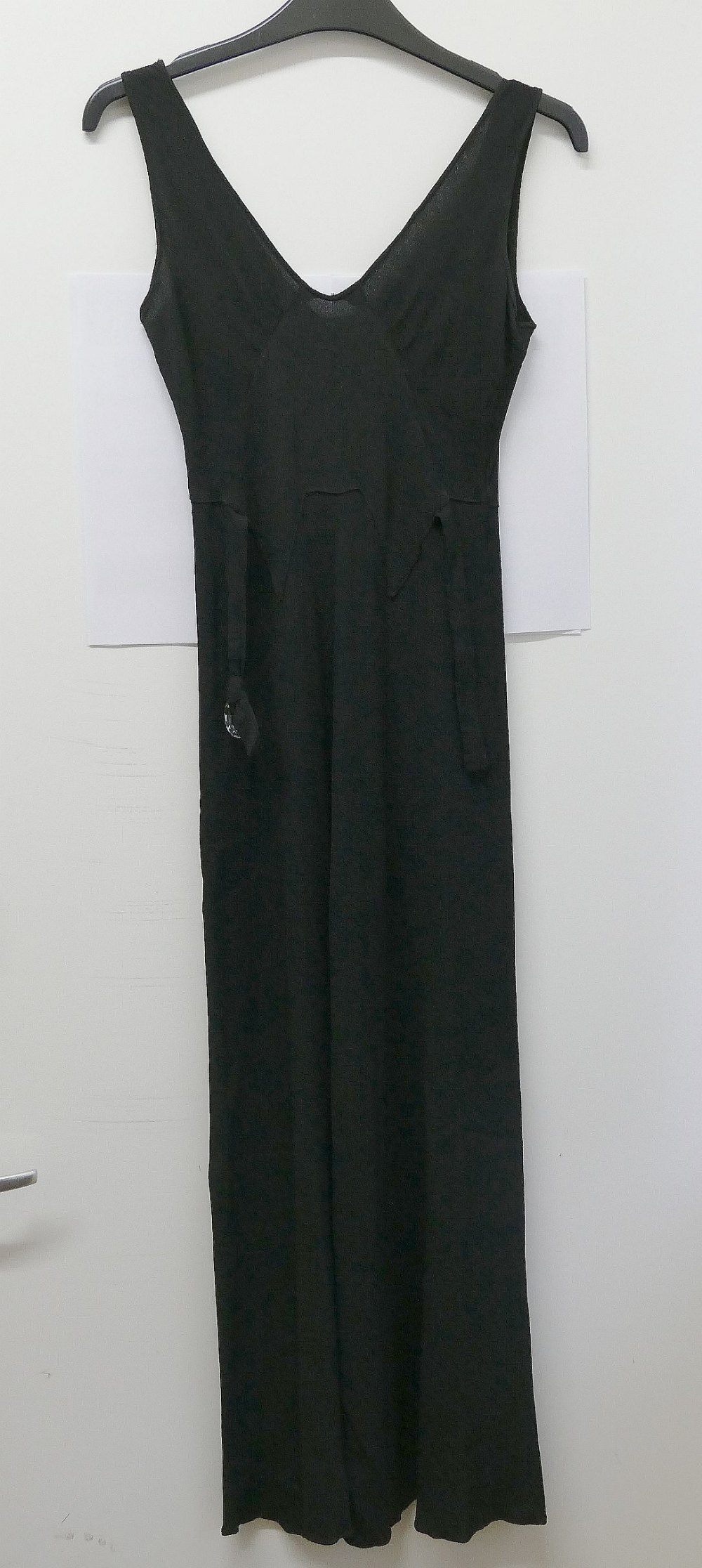 A vintage full length black slip dress, a black sheer full length dress and one other vintage - Image 3 of 3