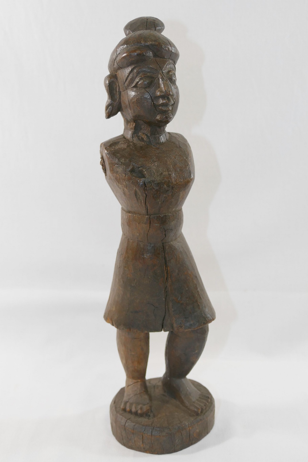 An Indian carved wooden figure, moving arms lacking, 35cm highCONDITION REPORTS & PAYMENT - Image 2 of 3