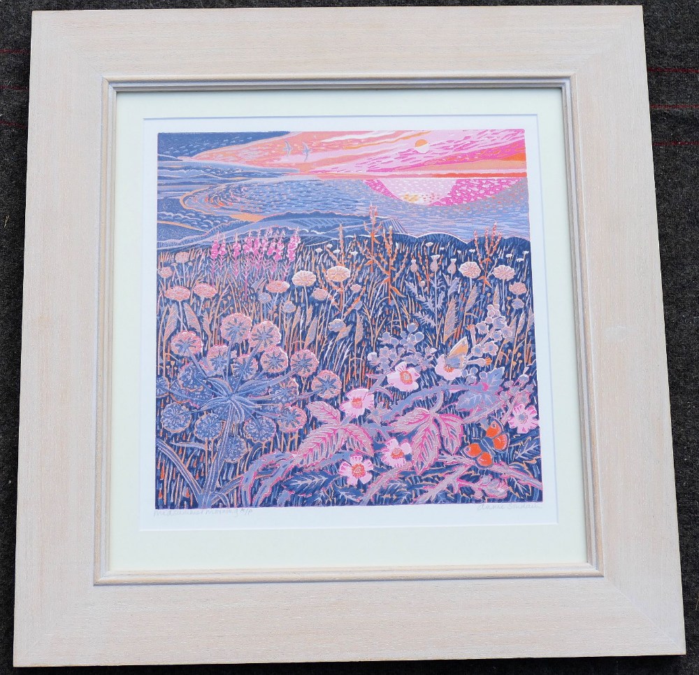 Annie Soudain (21st Century British), 'Midsummer morning', reduction linocut, signed and titled to - Image 2 of 3