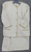 Five ladies suits comprised of an Italian Confezioni cream and gold knitted jacket and skirt, an