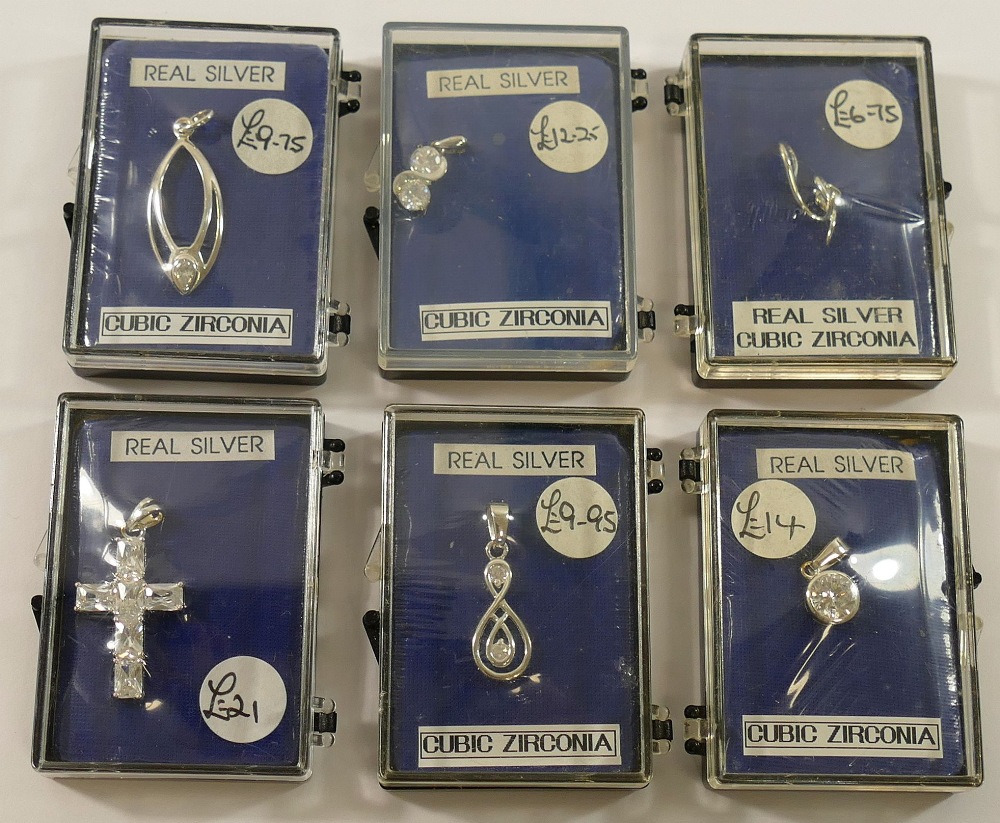 A selection of cubic zirconia set jewellery stamped '925', 'sterling' and 'silver', comprised of - Image 2 of 3