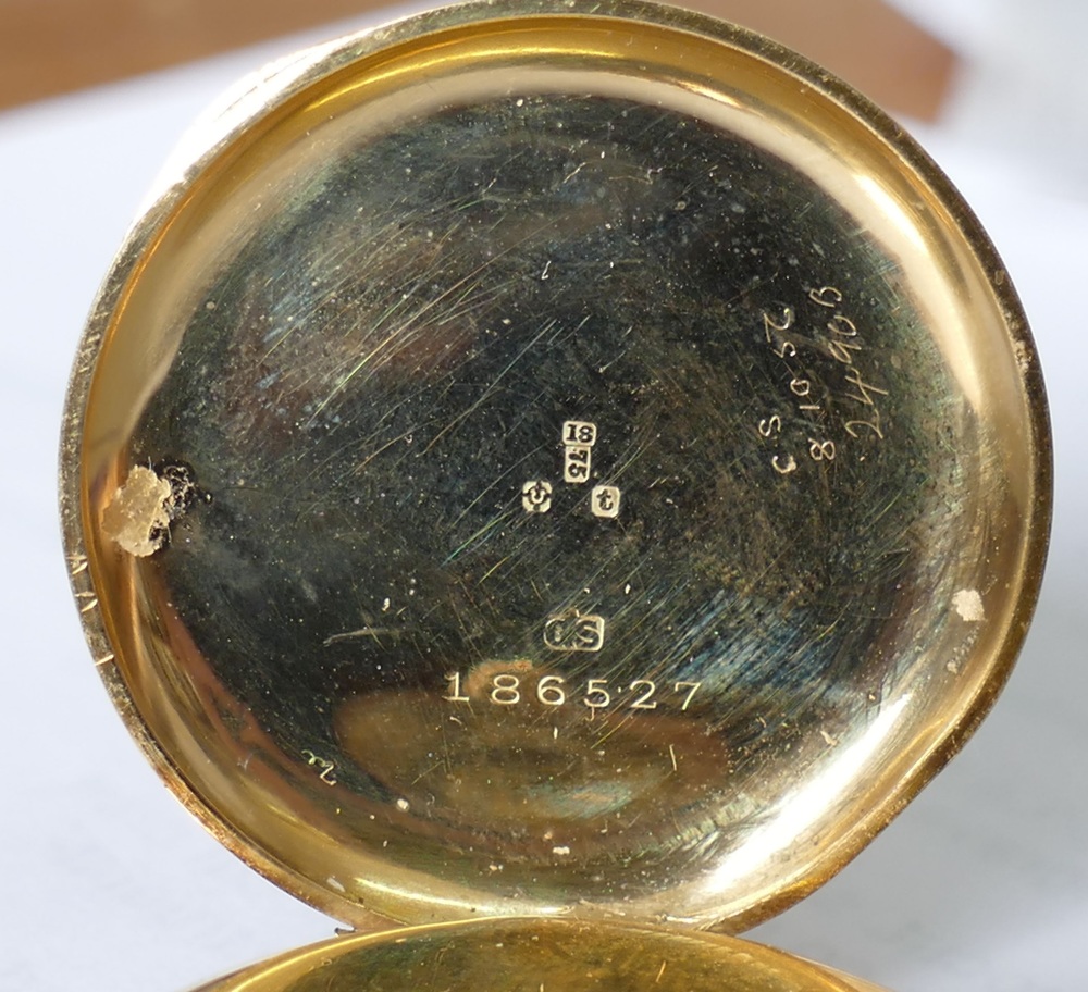 A ladies 18 carat gold cased Swiss keyless pocket watch, with white enamel dial, retailed by - Image 5 of 9