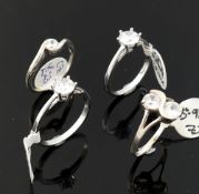 A selection of cubic zirconia set jewellery stamped '925', 'sterling' and 'silver', comprised of