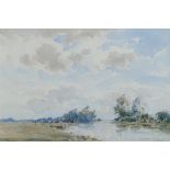 Arthur Gerald Ackermann (1876-1960), 'The Ouse, Ely', watercolour, signed lower left, 23cm x 35.5cm,