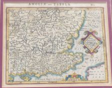 Gerard Mecator and Henricus Hondius, hand coloured map entitled 'Angliae VI Tabula', from the