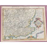 Gerard Mecator and Henricus Hondius, hand coloured map entitled 'Angliae VI Tabula', from the