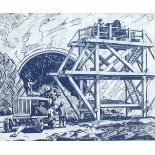 A 1950's monochrome print entitled 'The Power Shaft, Hirfanli Turkey, 1955', with indistinct